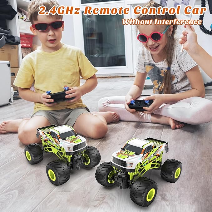 1:16 Scale RC Monster Truck - 2.4GHz All Terrain Car for Kids 4-12, 20 Km/h Off Road RC Truck, Christmas or Birthday Gift