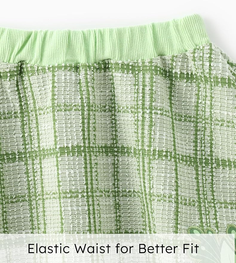 Disney Frozen Elsa Stitch Princess Moana Minnie Toddler Girl 2 Piece Outfit Kid Pearl Button Knit Top & Tweed Skirt Set 2-13Y