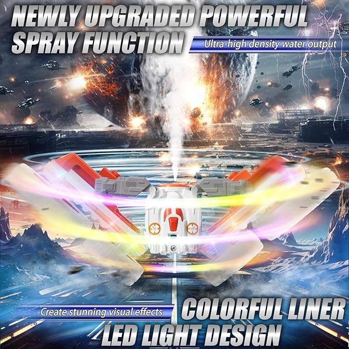 360Rotating 4WD RC Stunt Car with Cool Lights, RC Drift Car for Kids Toys for Boys Girls Age 4-13 (White)