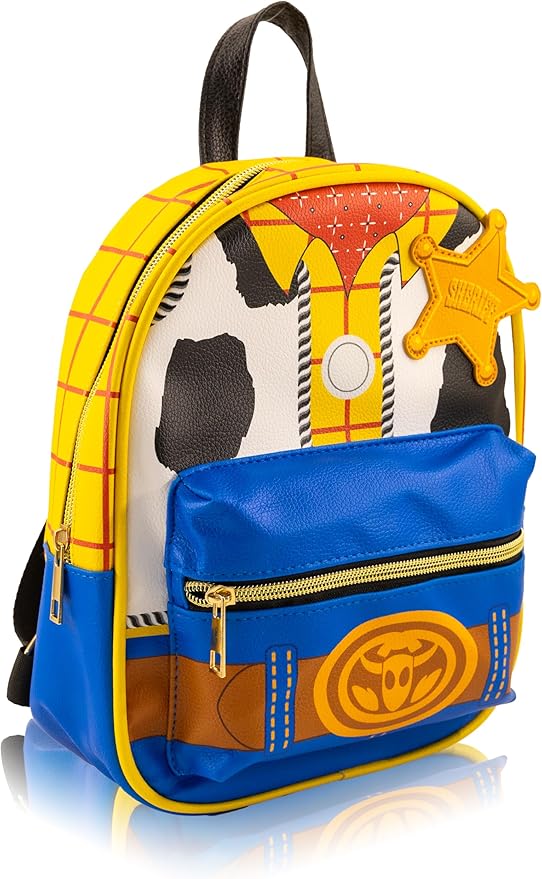 Disney Toy Story Woody Mini Backpack for Kids & Adults | 10" PU Leather Disney Backpack Purse Featuring Woody | Toddler Travel Bag, Small Backpack Bookbag for School, Travel, or Theme Parks | Ages 3+