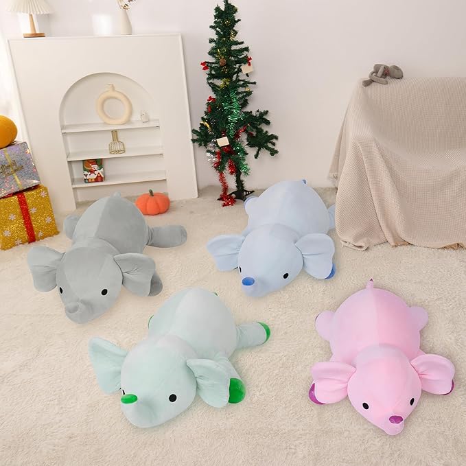 4.2lbs 24in Elephant Weighted Stuffed Animals, Weighted Plush, Gifts for Kids, Adults, Girls and Boys(Green)