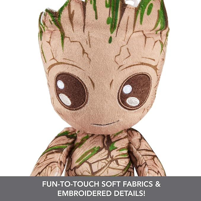 Marvel Plush Character Figure, 8-inch Groot Super Hero Soft Doll, Collectible Toy Gift for Kids & Fans Ages 3 Years Old & Up