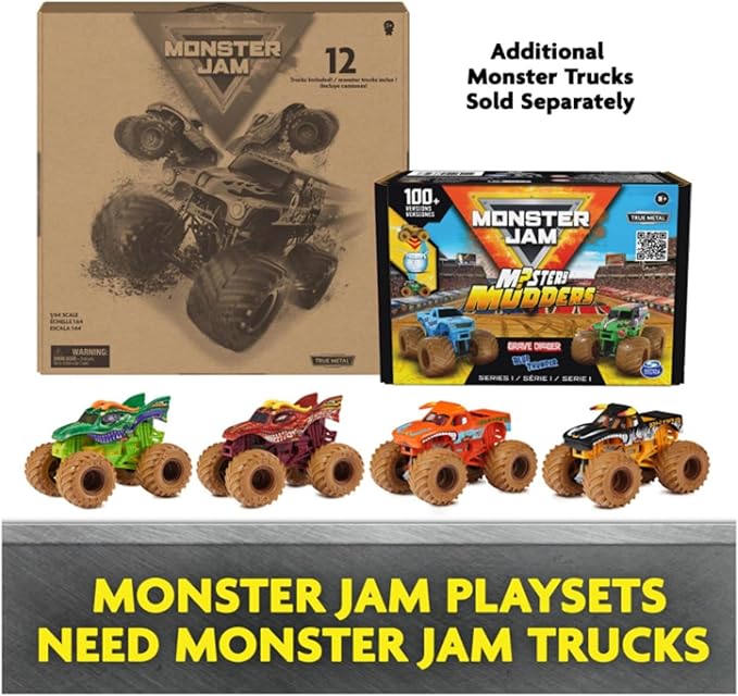 Monster Jam, Megalodon Loop of Doom Stunt Playset with Exclusive 1:64 Scale Die-Cast Monster Truck for Kids Toys for Boys Ages 3 4 5 6 and Up