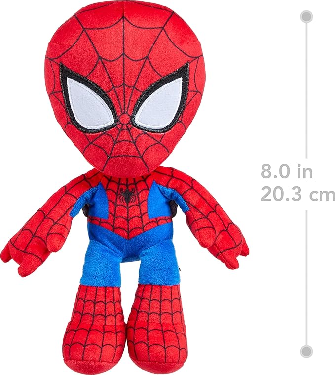 Mattel Marvel Spider-Man Plush Character Figure, Super Hero Soft Doll in Classic Suit, 8 Inches Tall