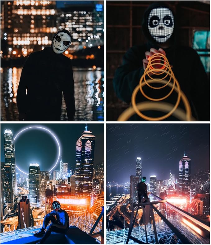 Gootus Face Transforming LED Mask with App Controlled - Halloween Costumes for Kids, Light Up Mask with Gesture Sensing, Boys Toys Gifts for Birthday Costume Christmas