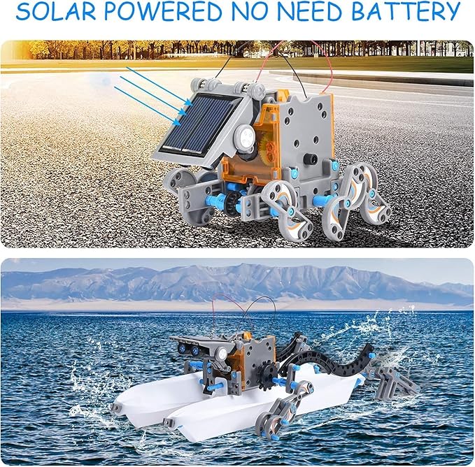 Toys for Ages 8-13,12 in 1 Stem Project Solar Robot Toy for 10 Years Old Autism Boy,Science Kits for Kids Age 8-14,Building Gear Toy Christmas Birthday Gift Idea for Boy Age 8 9 10 11 12 13 14