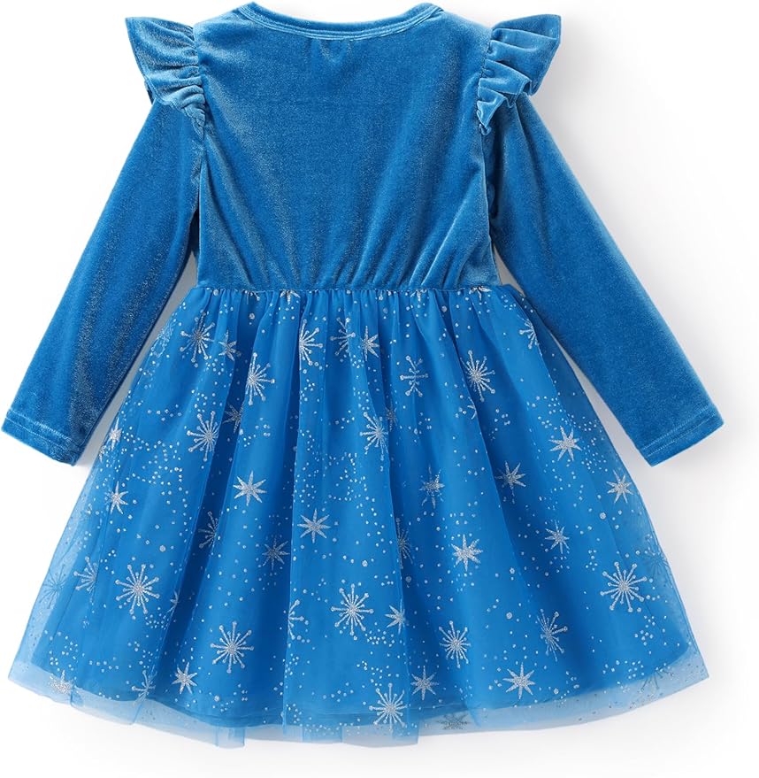 Disney Princess Frozen Minnie Mouse Dress Girls Sparkle Ruffle Tulle Tutu Birthday Party Fall Outfits Clothes Baby to Toddler