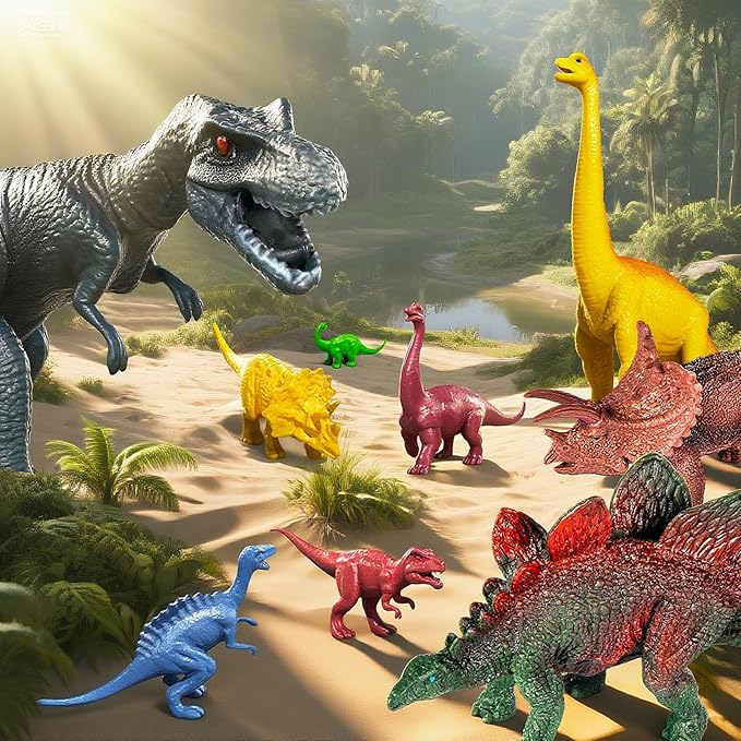 22 in 1 Triceratops Dinosaur Truck Toys for Kids Boys Ages 3-5-7 4-8, Dino Carrier Truck with 18 Jurassic Dino Figures, 3 Dinosaur Eggs, 3 4 5 6 7 8 Year Old Toddler Boy Girl Birthday Gifts