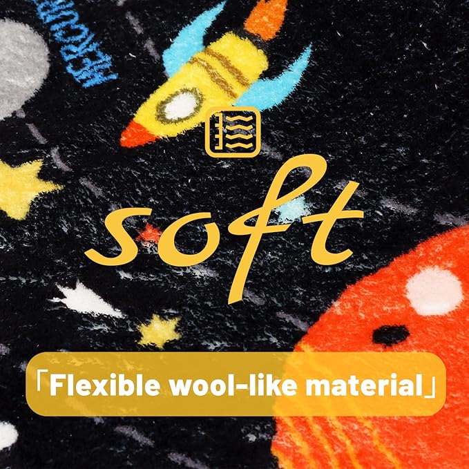 ABC Kids Round 4 Ft Soft Circle Alphabet Playroom Rug, Washable Non-Slip Solar System Educational Rug for Classroom, Playroom, Bedroom Decor