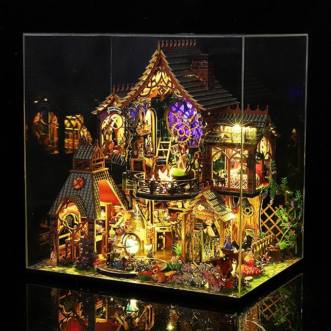 DIY Miniature Wooden Dollhouse Kit, DIY Miniature House Kit for Adults and Teens, DIY Mini Dollhouse Kit (Magic Spirit)