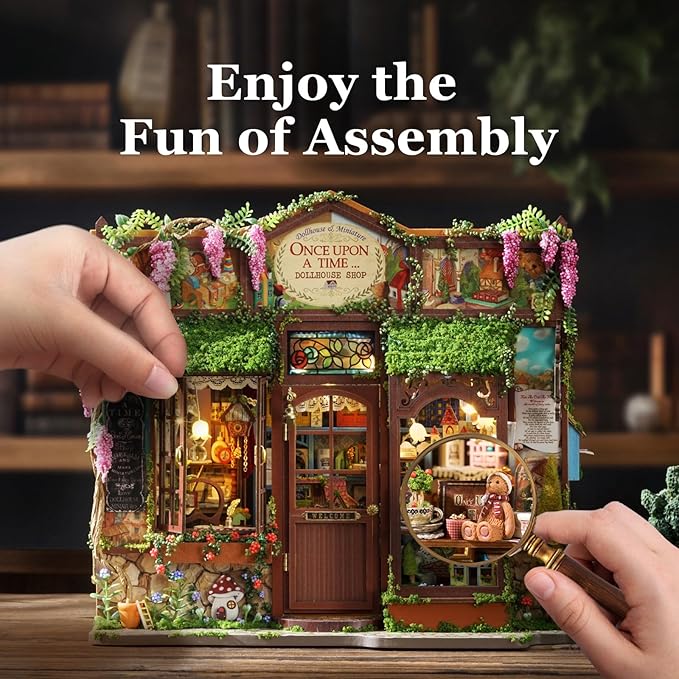 Miniature House Kit, Dollhouse Kit, Miniature Kit, DIY Mini House Building Kit for Adult Teen, Fairy Tale Wonderhouse Dollhouse Shop