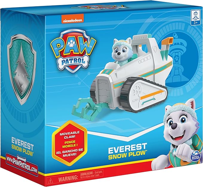 Paw Patrol, Everest’s Snow Plow Vehicle with Collectible Figure, for Kids Aged 3 and Up