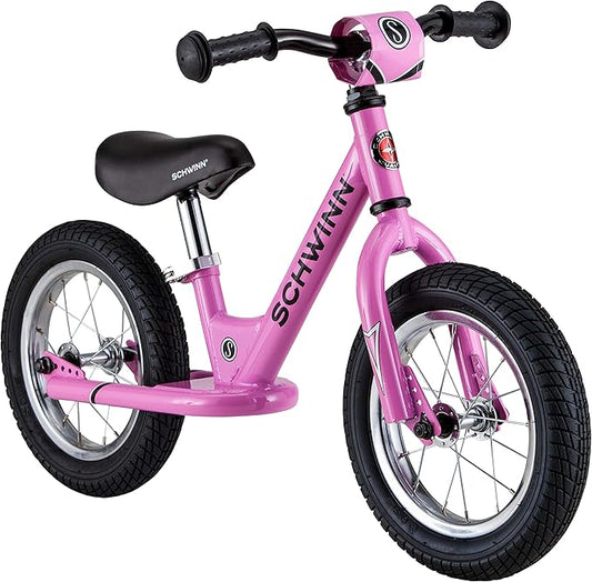 Schwinn Balance Bike, 12 Inch Bike for Kids Ages 2-4, Durable Steel Frame, Padded Seat, Cushioned Grips, Adjustable Seat Grows with Your Child, No Training Wheels Needed, Training Bicycle for Kids