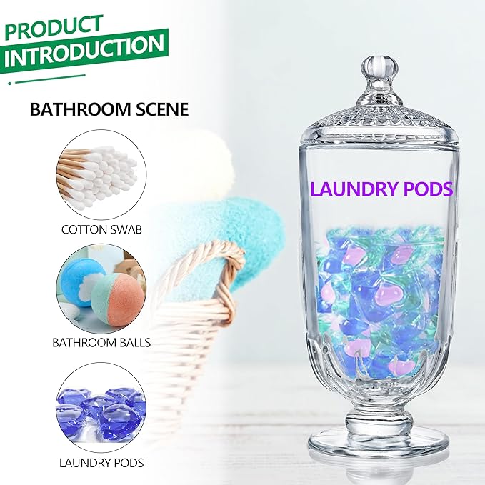 24oz Clear Glass Candy Jar with Lid Glass Cookie Jars Storage Decorative Jars for DIY Projects,Candy Buffet,Shower Favors