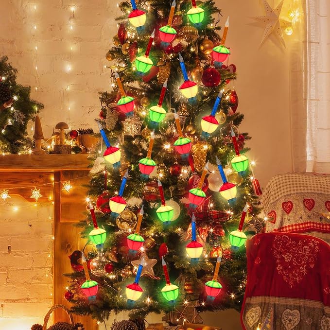 8.8 Feet Vintage Christmas Bubble Lights with 10 Bubbling Bulbs(1 Spare), Multicolor Vintage Bubble Christmas Lights Waterproof for Holiday Decorations for Trees Porch Home, E12 Base, 5 Watt