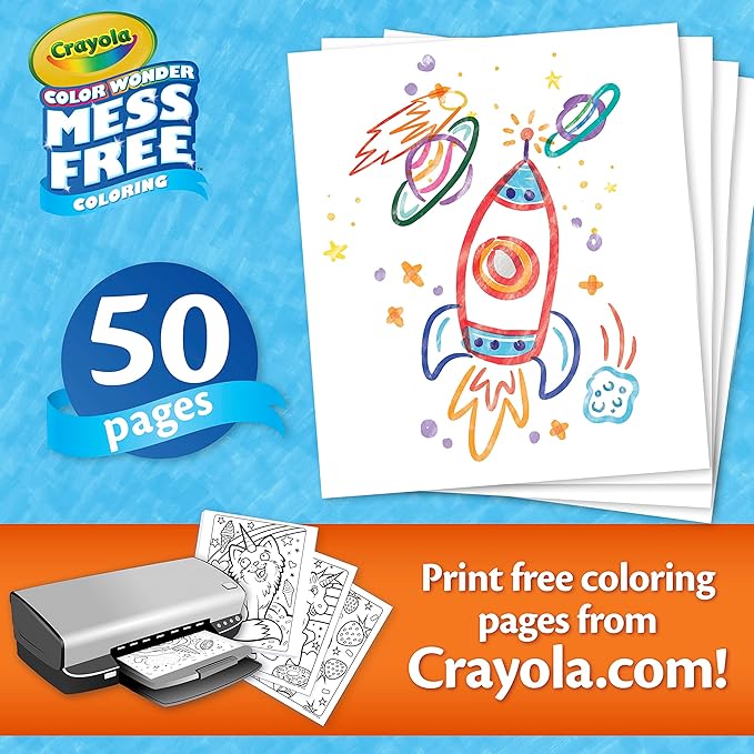 Crayola Color Wonder Mess Free Coloring Pages (50ct), Create Your Own Coloring Pages, Blank Color Wonder Refill, Toddler Toys & Gifts