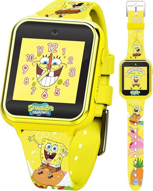 SpongeBob SquarePants Kids Smart Watch Touchscreen with Camera Games Stopwatch Alarm Fitness Tracker Photo Video Recorder – Fits Wrist Sizes 5.5" to 8"