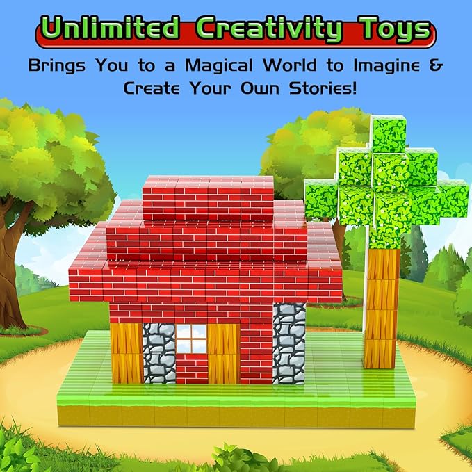 Magnetic Blocks - 120PCS Magnetic Building Blocks Toys,Toddler Montessori Game Creative Construction Toys for Boys Girls,Magnet Tiles Cubes STEM Sensory Toys Birthday Gift for Kids Ages 4 5 6 7 8 9 10