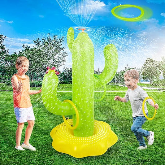 Inflatable Giant Cactus Inflatable Sprinkler - Sprinkler for Kids, Backyard Garden Sprinkler Water Toys for Boys Girls,Summer Party Fun,Water Sprinklers Inflatable Toys