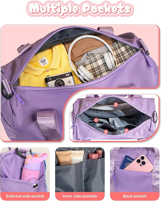 Birthday Gift for Granddaughter-Girl Gym Bag with Shoe Compartment, Kid Personalized Weekender Overnight Bags, Initial Travel Tote with Makeup Pouch, Christmas Gifts for Girls (Letter Z)