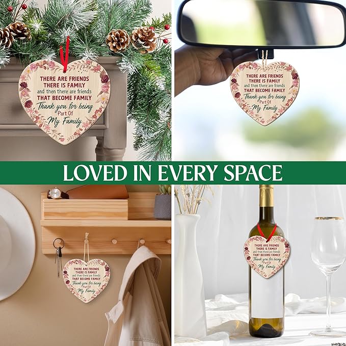 OASSIE Christmas Friendship Gifts for Women Men - Wooden Friends Christmas Ornaments 2025 - Friendship Ornaments for Tree Decorations, Bestie Friend Birthday Gifts for Women, BFF Gift for Friend