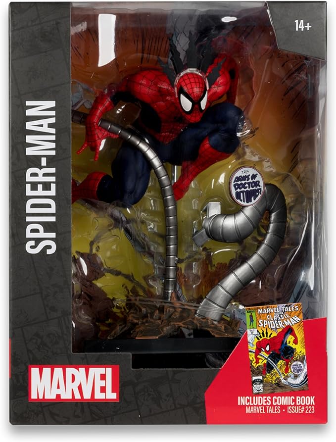 McFarlane Toys- Marvel Spider-Man 1:6th Scale Collectible with Scene & Comic (Marvel Tales #223)