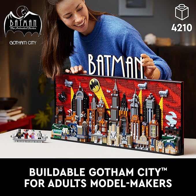 LEGO DC Batman: The Animated Series Gotham City Build and Display Adult Set with Minifigures, DC Collectible Gift for Fans of Super Hero Action and Adventure Movies, 76271