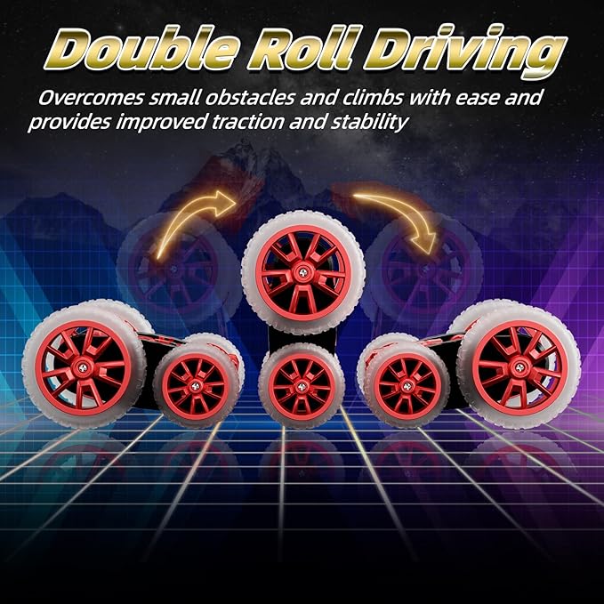 360Rotating 4WD RC Stunt Car with Cool Lights, RC Drift Car for Kids Toys for Boys Girls Age 4-13