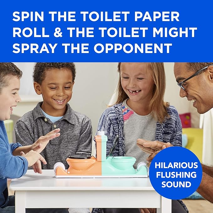 Hasbro Gaming Toilet Trouble Flushdown Kids Game Water Spray Ages 4+