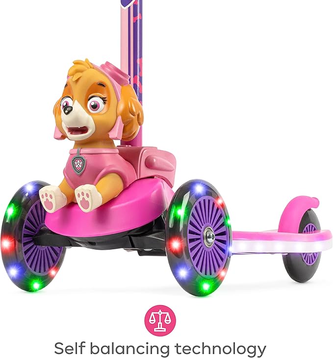 3D Kick Scooter for Kids, Self-Balancing 3 Wheeled Light Up Scooter with Extra Wide Anti-Slip Deck, Rear Brake, Lean to Steer, Lightweight Design, for Kids 3 and up, 75 LB Limit