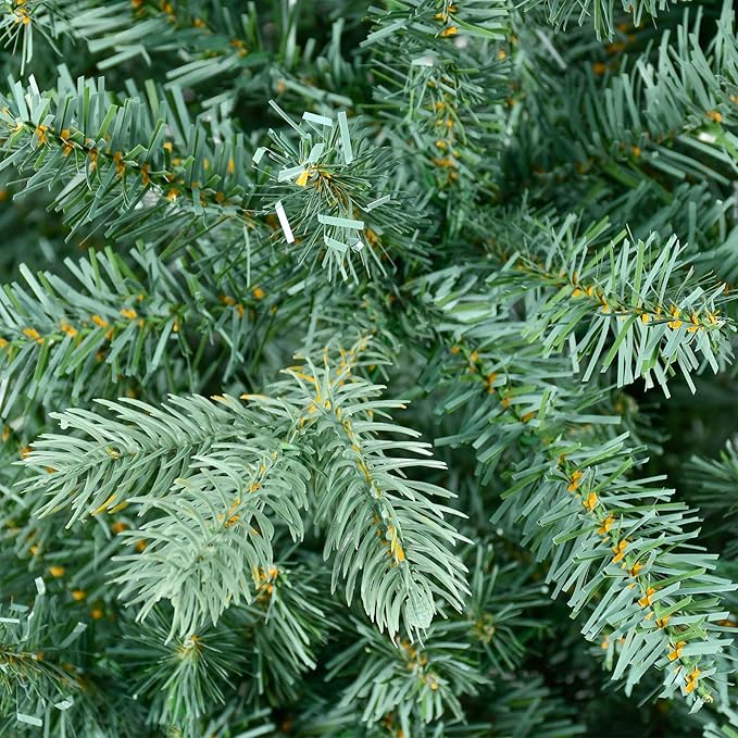 6 Ft Blue Spruce Artificial Christmas Tree, Hinged Unlit Xmas Trees with 1390 PE&PVC Mixed Branch Tips, Home Holiday School Decor with Foldable Base Easy Setup