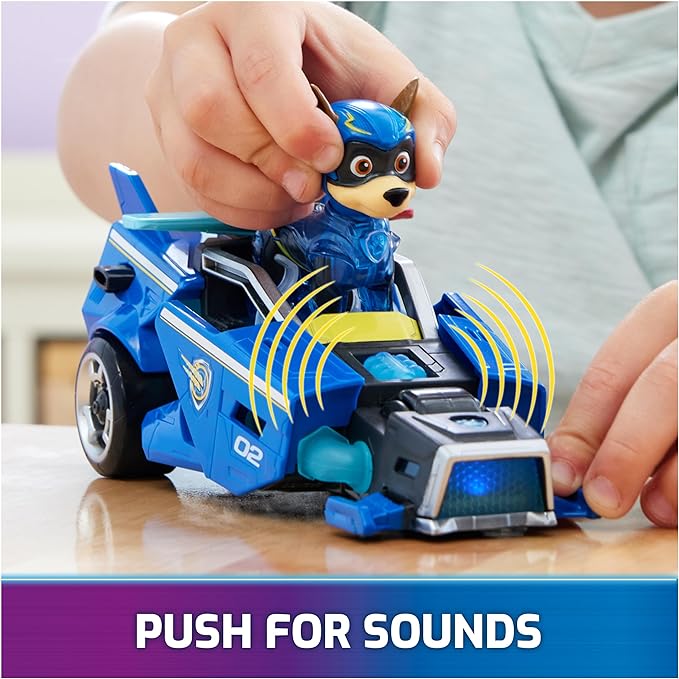Paw Patrol: The Mighty Movie, Toy Car with Chase Mighty Pups Action Figure, Lights and Sounds, Kids Toys for Boys & Girls 3+