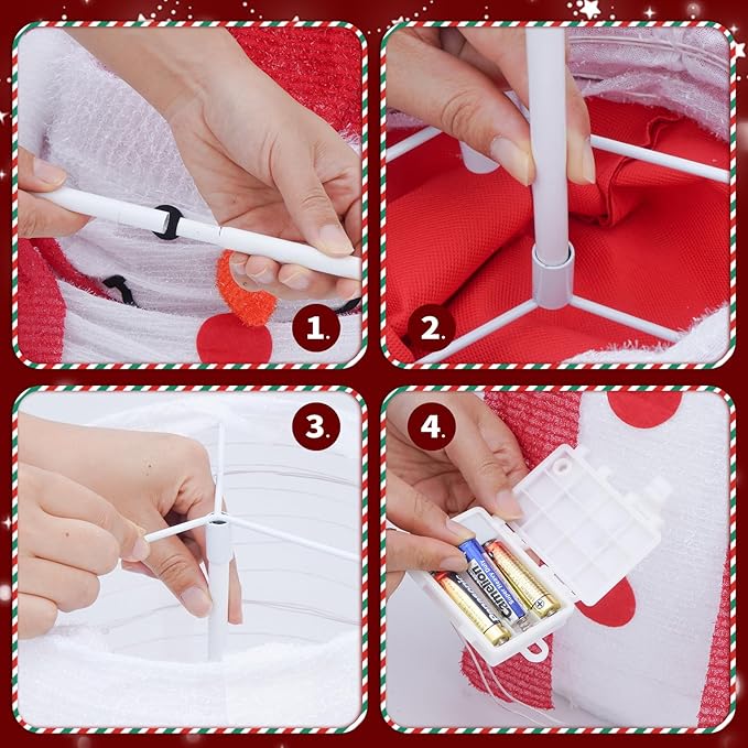 Christmas Standing Lighted Snowman Decoration, Battery Operated Light-Up Christmas Decorations for porches, lawns, Yards, Indoor and Outdoor (2.75ft)