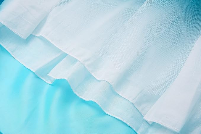 ReliBeauty Girls Sequin Princess Costume Long Sleeve Dress up, Light Blue(with Accessories), 5