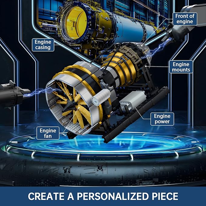Mould King Aircraft Engine Toys Building Sets, Mini Engine Model with Motor, 10141 STEM DIY Project Building Kits, Collectible Birthday Blocks for Adults Aged 14+ (2256 Pieces)
