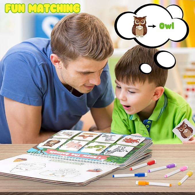 Huijing Toddler Activities Preschool Learning Busy Book - 29 Themes Binder Montessori Toys for Toddlers, Workbook Activity Autism Materials and Tracing Coloring