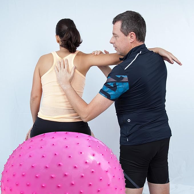 Large Sensory Massage Ball for Kids, 33.5" 85cm 3.1lbs Pink Bouncy Exercise Ball for Toddlers, Big Inflatable Balls with Tactile Spikes, Outdoor Giant Yoga Balls, Large Beach Ball (pink1)