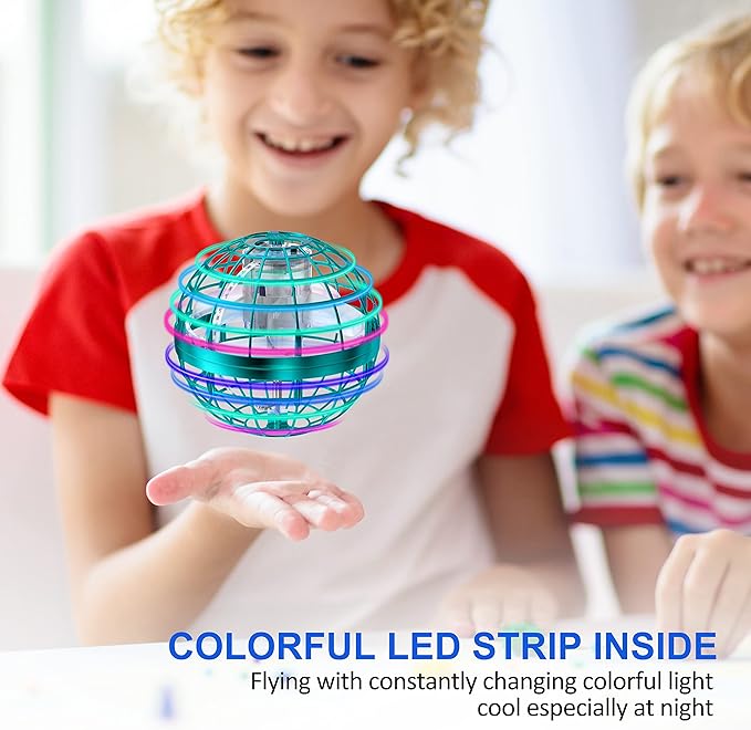 2025 Flying Orb Ball Toy,Cosmic Globe Boomerang Hover Ball Galactic Fidget Spinner, Hand Drone Orbit, Cool Toys Gift for 6 7 8 9 10+ Year Old Boys Girls Teens Outdoor Toys(Light Blue)