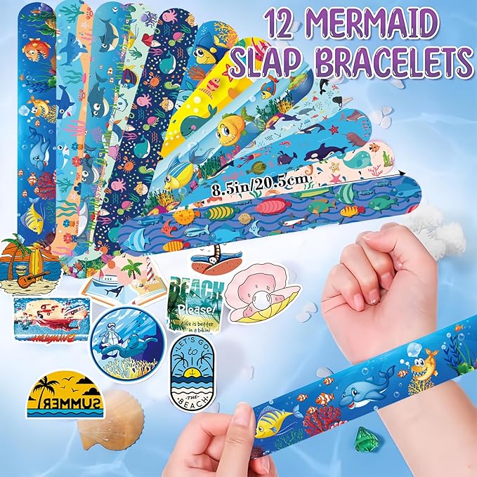 110Pcs Under the Sea Party Favors, Ocean Party Favors, Cute Sea Animal Party Supplies, Ocean Themed Gifts Pinata for Birthday Party Ocean Themed Classroom Rewards