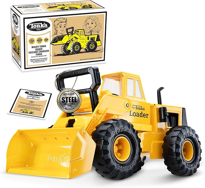 Tonka Retro Front Loader - Collector's Edition - Made with 2X More Steel, Kids Construction Toy, Metal Truck, Toy Truck for Boys and Girls, Kids, Toddlers, Ages 3+