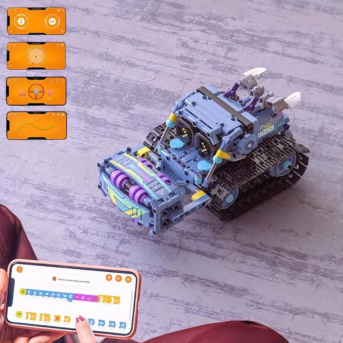 3in1 STEM Kits for Kids Age 8-10 - 519pieces Remote Control and App Programmable Robot Toys, Birthday for Boys Toys Age 8-10, Fantastic Robot Kit for Kids Interactive Play