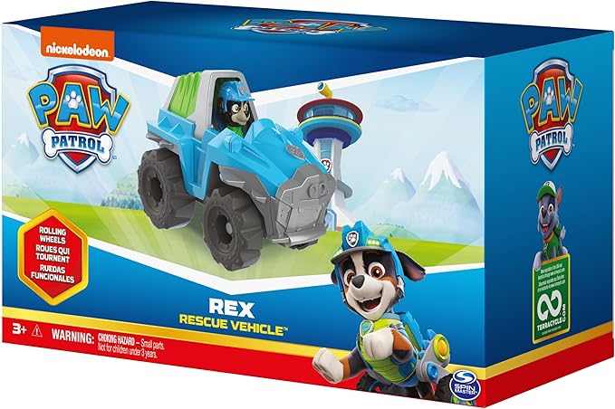Paw Patrol, Rex’s Dinosaur Rescue Vehicle with Collectible Action Figure, Kids Toys for Ages 3 and Up