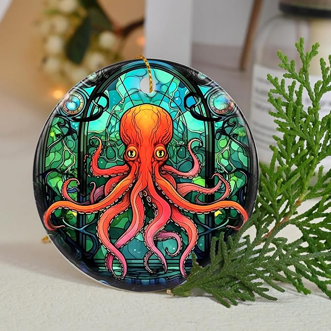 Octopus Christmas Tree Ornament - Gifts for Octopus Lovers - Animal Lovers Decor