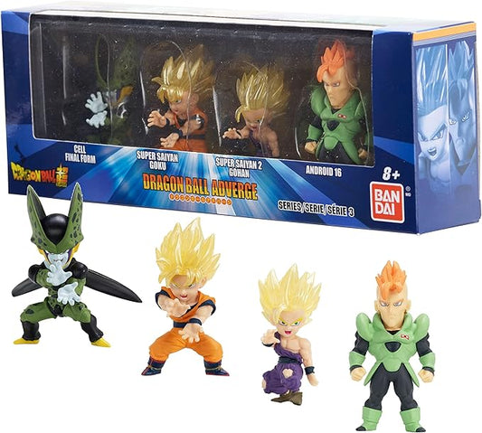 Dragon Ball Super Adverge Set 6 - SS Goku, SS 2 Gohan, Cell, Android 16 - Bandai Collectible Toy Figures Box Set