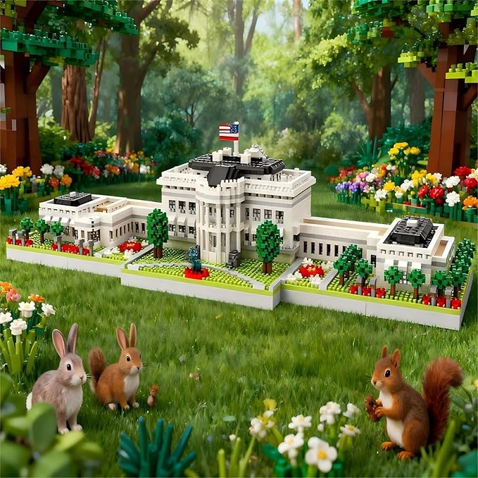 Micro Mini Building Block Sets for Adults, No Compatible with Lego, White House Famous Landmark Building Moldel for Home & Office Decor, MOC 3D Creative Model Gifts for Christmas