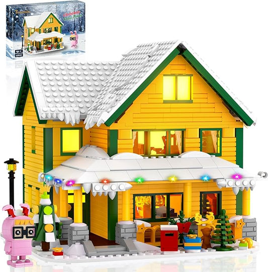 Christmas House Building Set with LED Light, Story Movie Snow Village House Building Kit Compatible with Lego, Christmas Prefect Gift for Movie Fans, Boys, Girls, Adults, Friends (1146 Pcs)