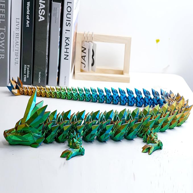 48.8inch Super Large 3D Printed Dragon Models,Flexible Joint Animal lacertid Figurines, 3D Printing Stuff Cheap,Stress Relief, Fidget restlessness, ADHD Toys, Surprise Fantasy Gifts
