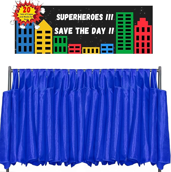 D.Q.Z Superhero-Capes for Kids 20 Sets, Group Super Hero Costume Toys for 3-10 Boys Girls Halloween Birthday Gifts