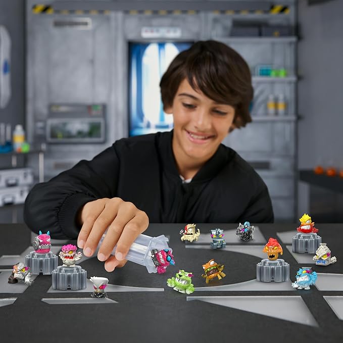 MRBEAST LAB Swarms Series 3, Hyper Fusion Series, 14 Pack Collectible Micro Beasts, 14 Collectible Stickers & 4 Fusion Caps to Build Out Your Own Steel Slushee