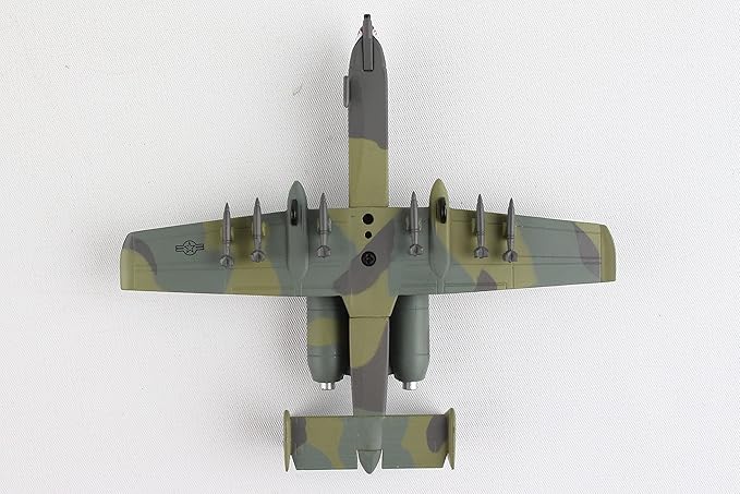 Postage Stamp Daron A-10 Thunderbolt II Die-Cast Model – 1:140 Scale Close Air Support Aircraft, Flying Tigers Edition, GAU-8 Avenger Cannon, 4.625” Length x 5” Wingspan, Adult Collectible Ages 14+